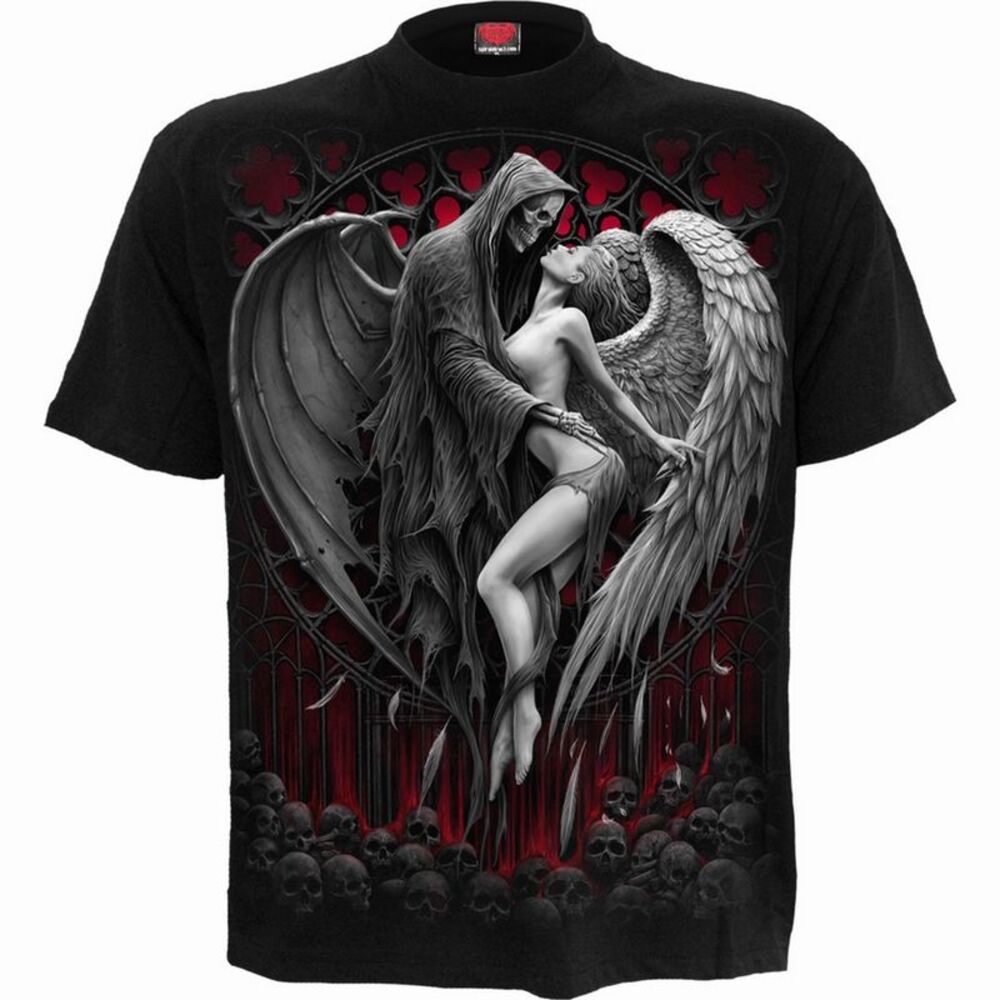 Spiral Direct Unisex Adult Forbidden Back Print T-Shirt / Black